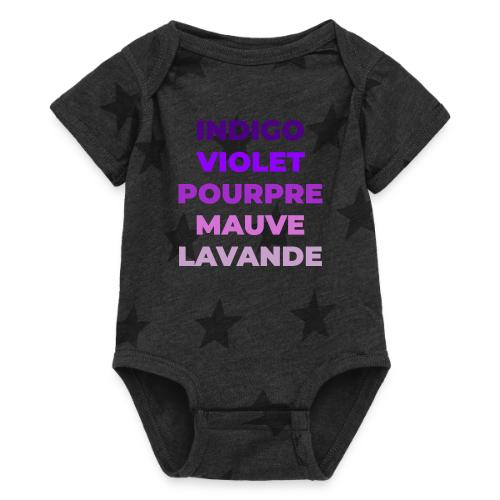 Shades of purple - Baby 5 Star Print One Piece