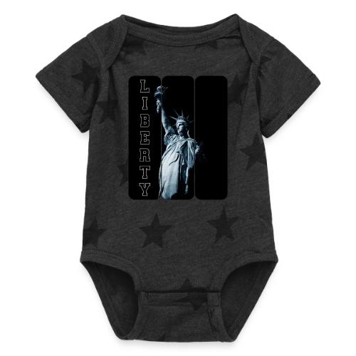 USA: Vertical Liberty - Baby 5 Star Print One Piece