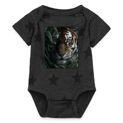 Tiger Jungle Eyes Wildlife Design - Baby 5 Star Print One Piece