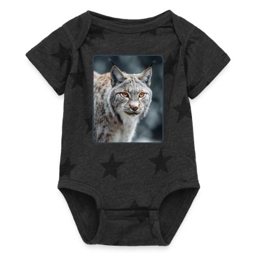 Lynx Portrait Piercing Eyes Design - Baby 5 Star Print One Piece