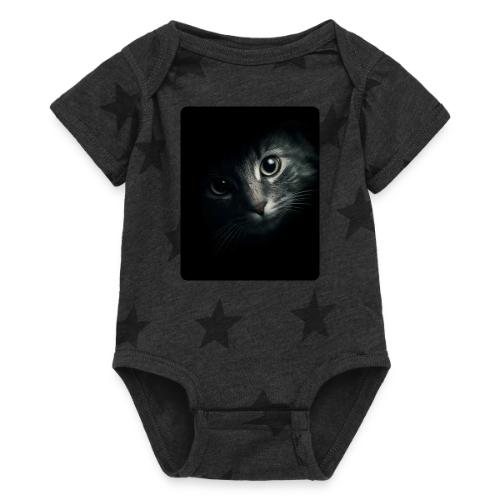 Cat Face in Shadow Close-Up Design - Baby 5 Star Print One Piece