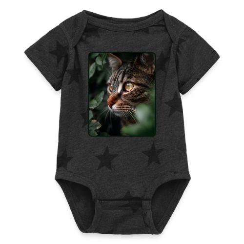 Tabby Cat Jungle Eyes Design - Baby 5 Star Print One Piece