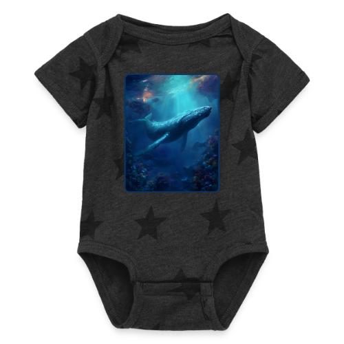 Humpback Whale Ocean Reef Design - Baby 5 Star Print One Piece