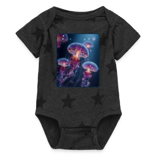 Glowing Jellyfish Deep Sea Design - Baby 5 Star Print One Piece