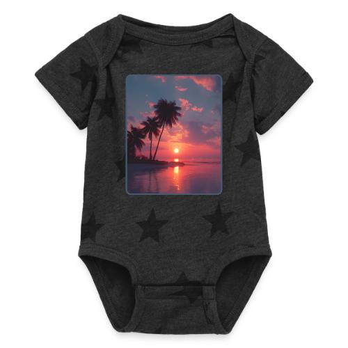Tropical Sunset Ocean Reflection Design - Baby 5 Star Print One Piece