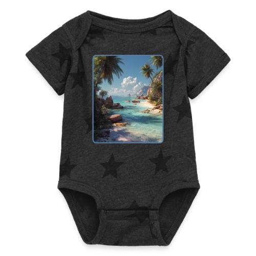 Tropical Island Paradise Ocean Design - Baby 5 Star Print One Piece