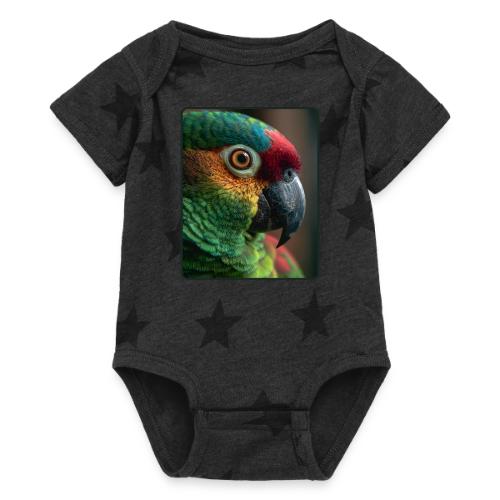 Colorful Parrot Close-Up Design - Baby 5 Star Print One Piece