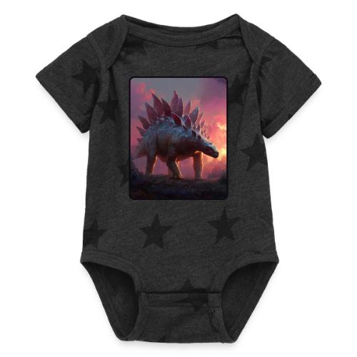 Stegosaurus Sunset Forest Design - Baby 5 Star Print One Piece