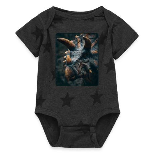 Triceratops Detailed Portrait Design - Baby 5 Star Print One Piece