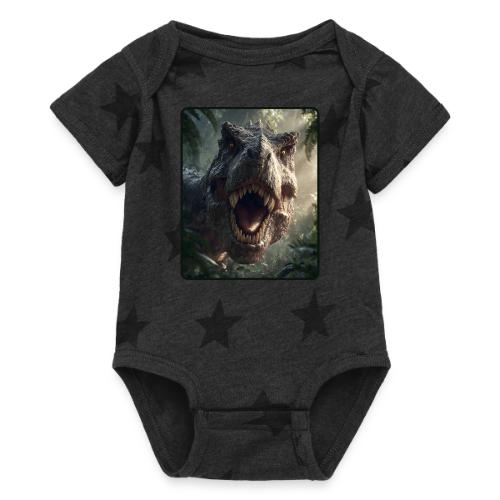 T Rex Jungle Roar Design - Baby 5 Star Print One Piece