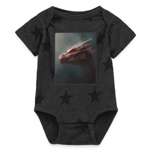 Red Dragon Fog Portrait Design - Baby 5 Star Print One Piece