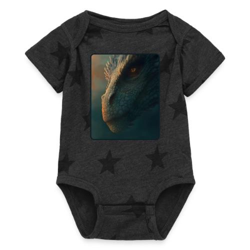 Golden Eye Dragon Close-Up Design - Baby 5 Star Print One Piece