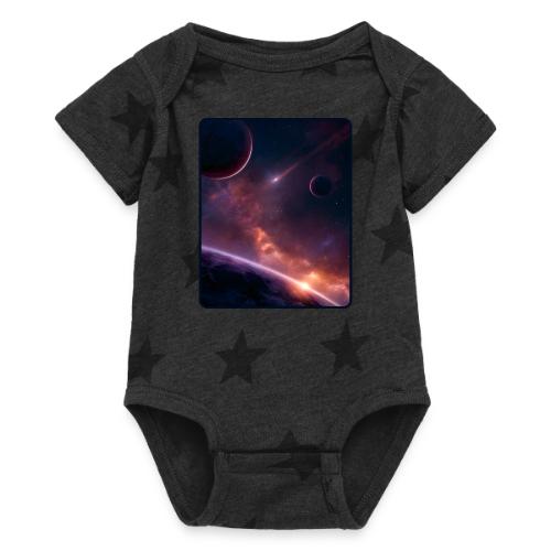Cosmic Sunset Nebula Space Art - Baby 5 Star Print One Piece