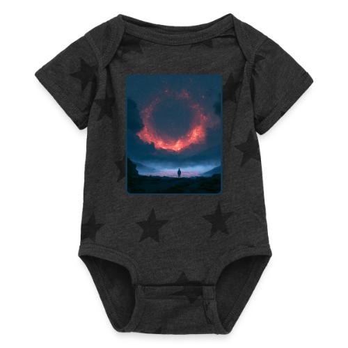 Supernova Reflection Space Scene - Baby 5 Star Print One Piece