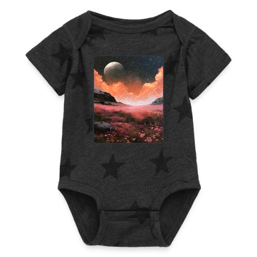 Moonlit Fantasy Flower Landscape - Baby 5 Star Print One Piece