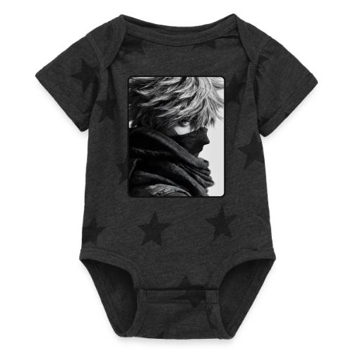 Battle-Worn Ninja Portrait - Baby 5 Star Print One Piece