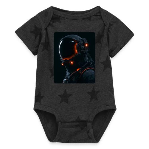 Futuristic Astronaut Helmet - Baby 5 Star Print One Piece