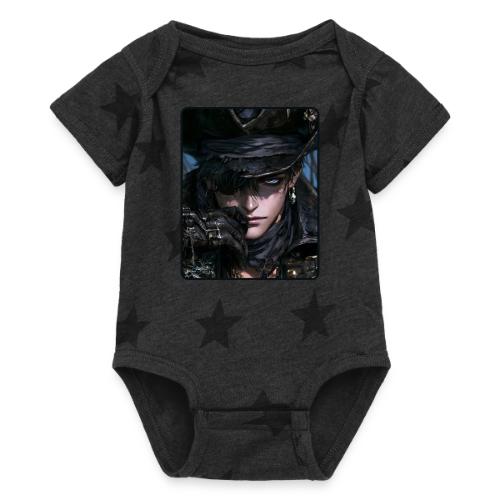 Dark Anime Pirate Warrior - Baby 5 Star Print One Piece