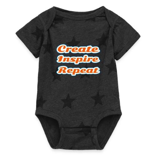 Create, Inspire, Repeat — Artist Life Script - Baby 5 Star Print One Piece