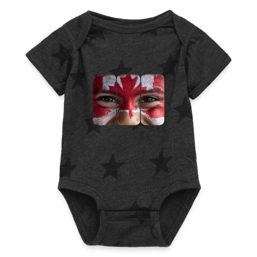 Proudly Canadian - Baby 5 Star Print One Piece