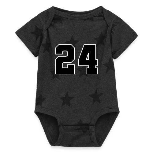 Varsity Number 24 College Font - Baby 5 Star Print One Piece