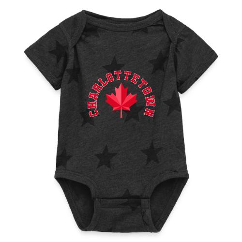 Charlottetown with maple leaf - Baby 5 Star Print One Piece