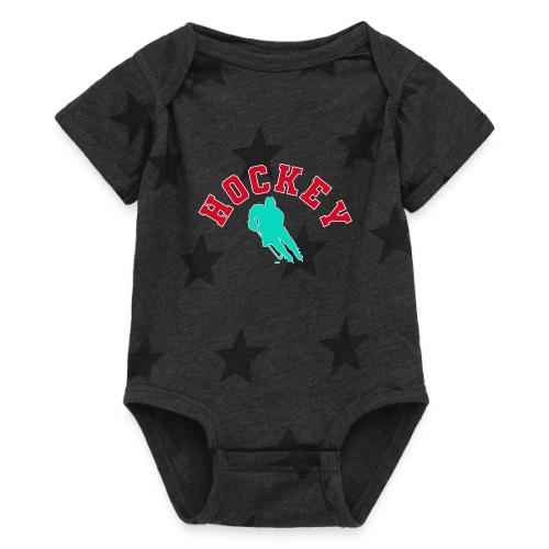 Hockey Player Silhouette - Baby 5 Star Print One Piece