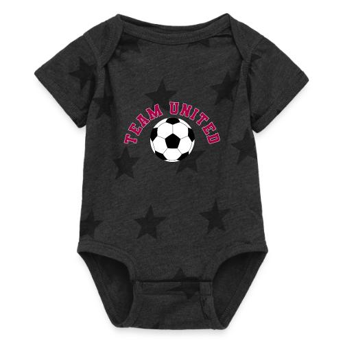 Team United Soccer Ball Sports Design - Baby 5 Star Print One Piece