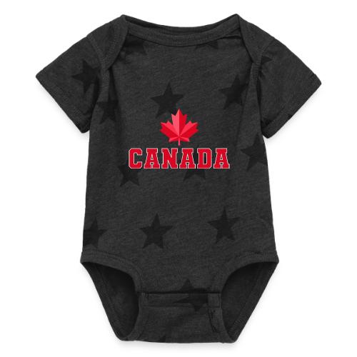 Canada with a maple leaf - Baby 5 Star Print One Piece