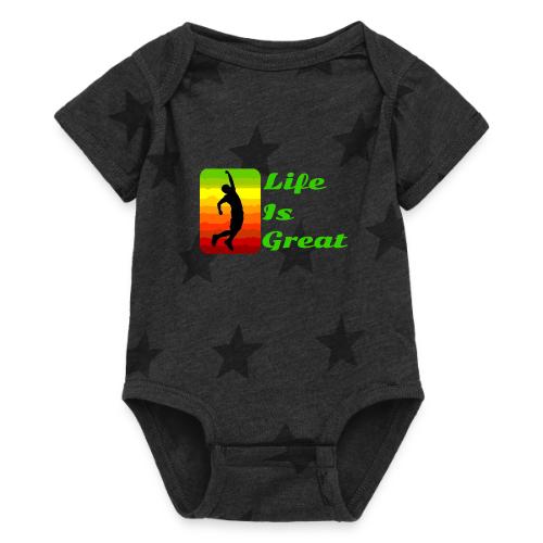 Life Is Great - Baby 5 Star Print One Piece