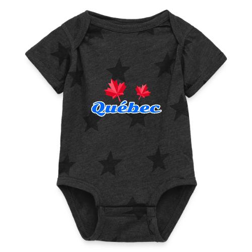 Québec with two red maple leaves - Baby 5 Star Print One Piece