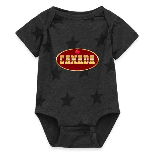 Canada in golden letters - Baby 5 Star Print One Piece