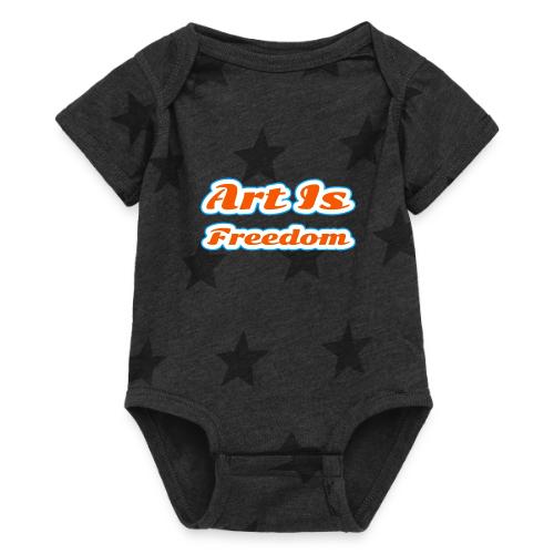 Art Is Freedom — Creative Expression Script - Baby 5 Star Print One Piece