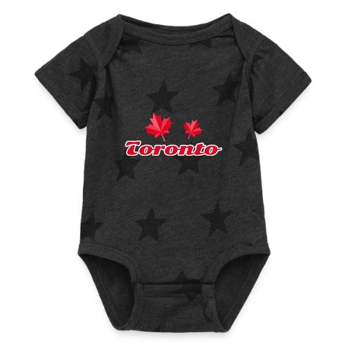 Toronto with two red maple leaves - Baby 5 Star Print One Piece