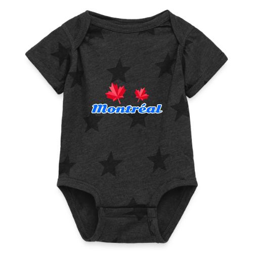 Montréal with two red maple leaves - Baby 5 Star Print One Piece