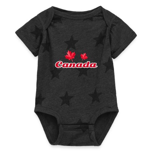 Canada with two maple leaves - Baby 5 Star Print One Piece