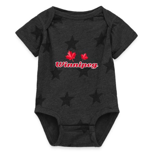 Winnipeg with two red maple leaves - Baby 5 Star Print One Piece