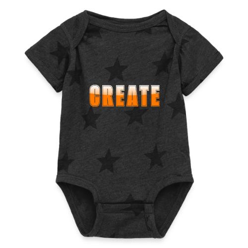 CREATE Vibrant Orange Bold Word Graphic - Baby 5 Star Print One Piece
