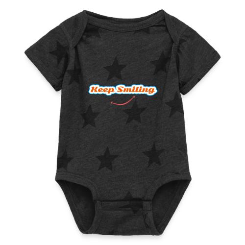 Keep Smiling Positive Vibes Graphic - Baby 5 Star Print One Piece