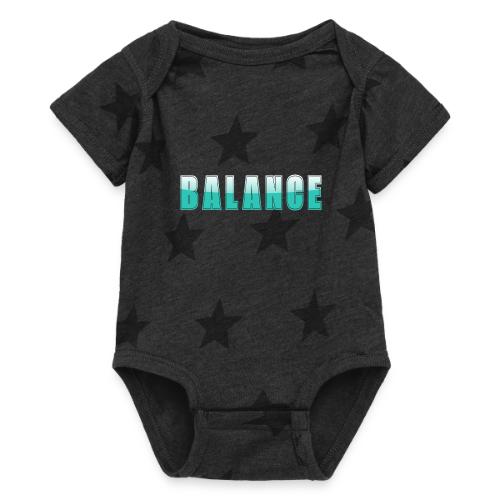 BALANCE Calm Teal Minimal Word Art Design - Baby 5 Star Print One Piece
