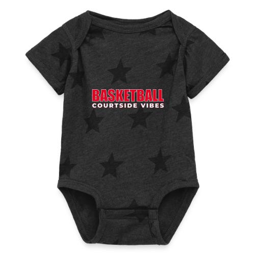 Courtside Vibes Basketball Typography Design - Baby 5 Star Print One Piece