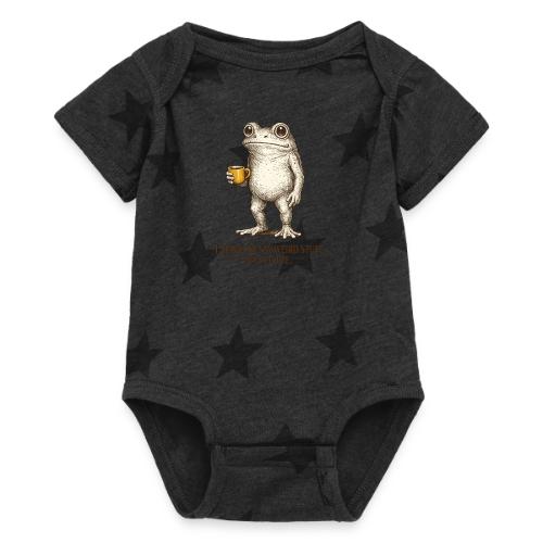 Weird Stuff Frog Coffee Humor - Baby 5 Star Print One Piece