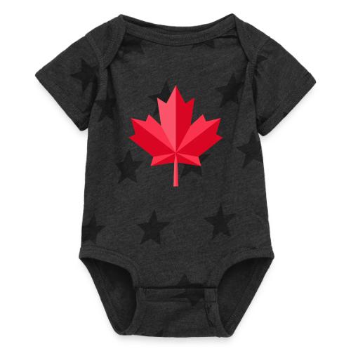 Canadian red maple leaf - Baby 5 Star Print One Piece