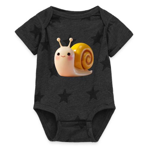Sweet Cartoon Baby Snail Full of Joy - Baby 5 Star Print One Piece