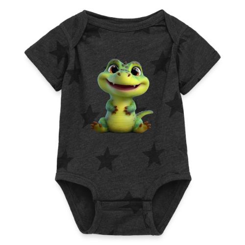 Playful Cartoon Baby Alligator - Baby 5 Star Print One Piece