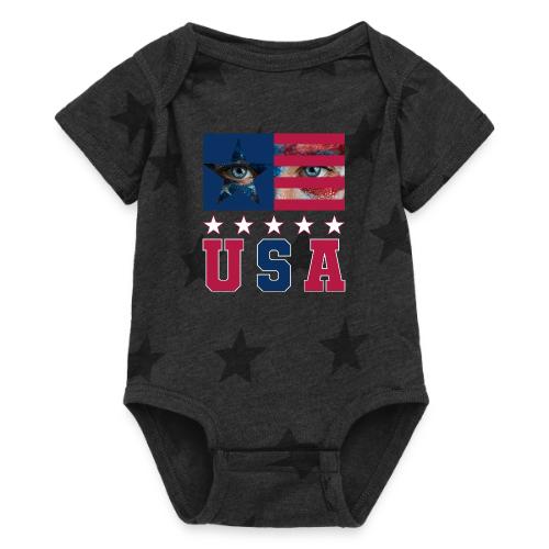 Stars and Vision USA - Baby 5 Star Print One Piece