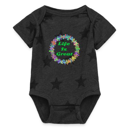 Life Is Great – Positive attitude - Baby 5 Star Print One Piece