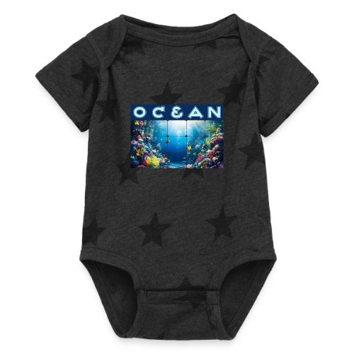 Ocean: Neon Reef Glow - Baby 5 Star Print One Piece