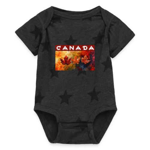 Painted Canada Leaves - Baby 5 Star Print One Piece