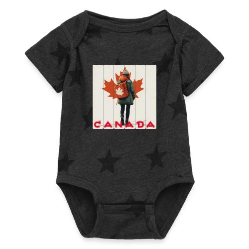 Canada: Proud Canadian Woman - Baby 5 Star Print One Piece